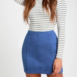 Free People Blue Mini Skirt